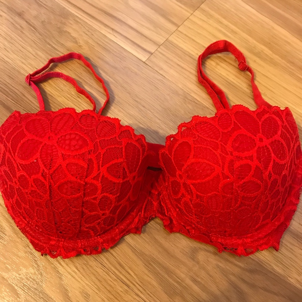 Victoria’s Secret red lace bra